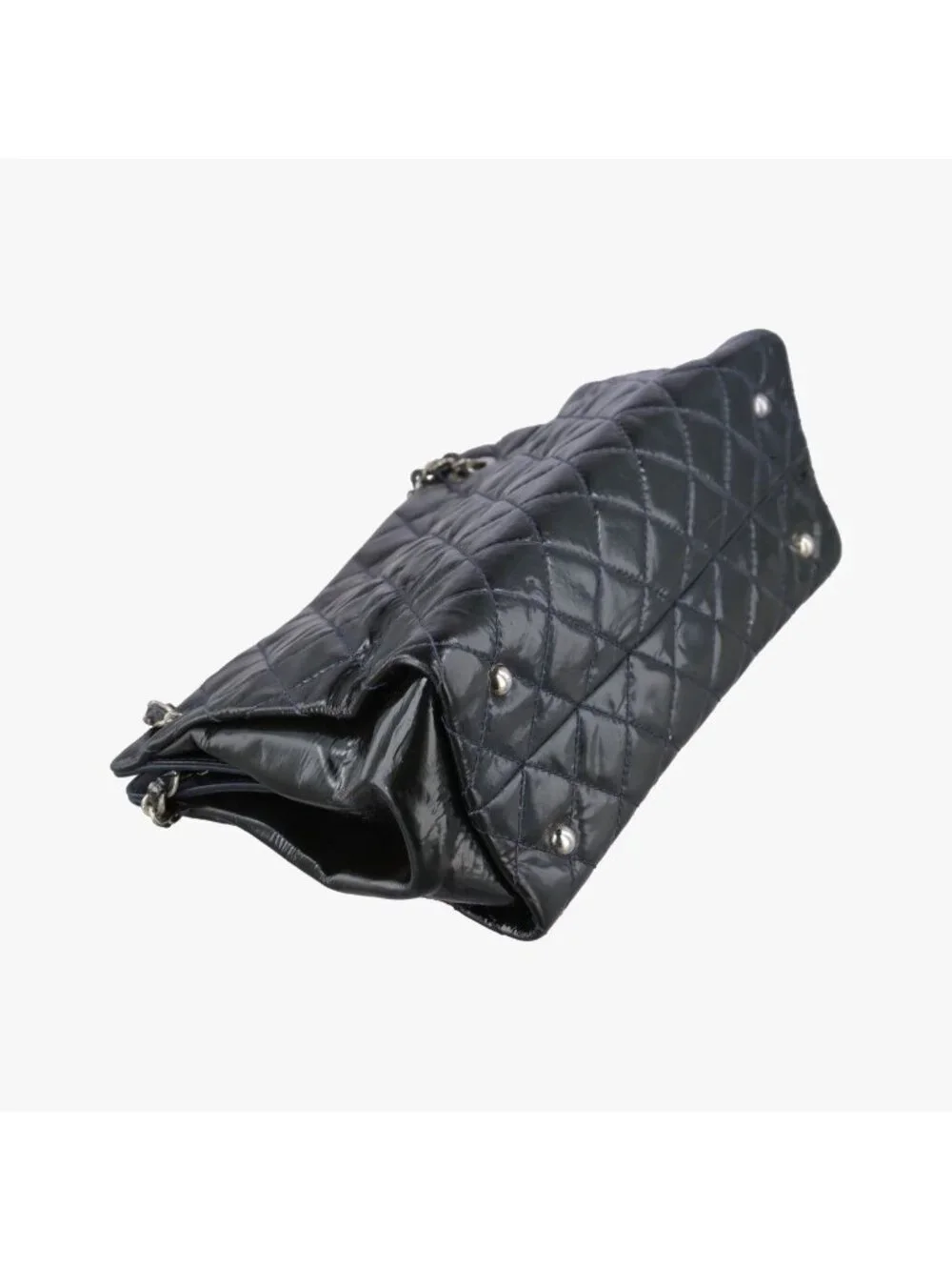 Chanel Quilted CC Logo Grand Shopping Tote GST Green Patent